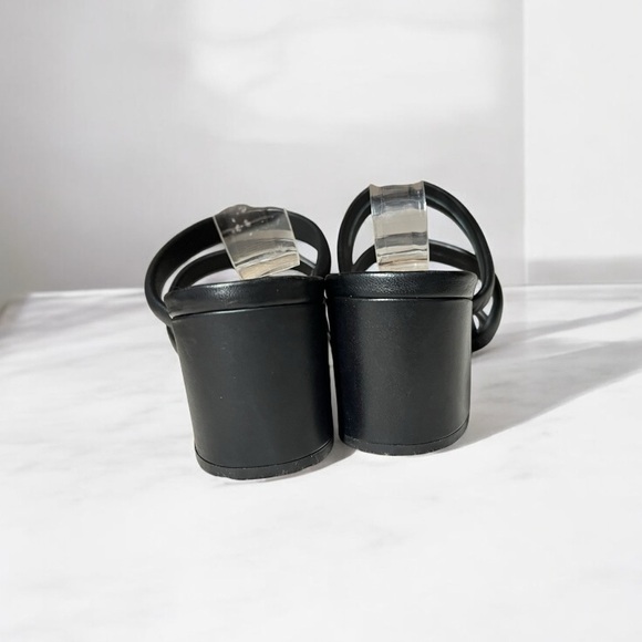 🌻NEW SCHUTZ Olly Black Leather Strappy Block Heel Sandals Size 7.5 - Picture 5 of 10